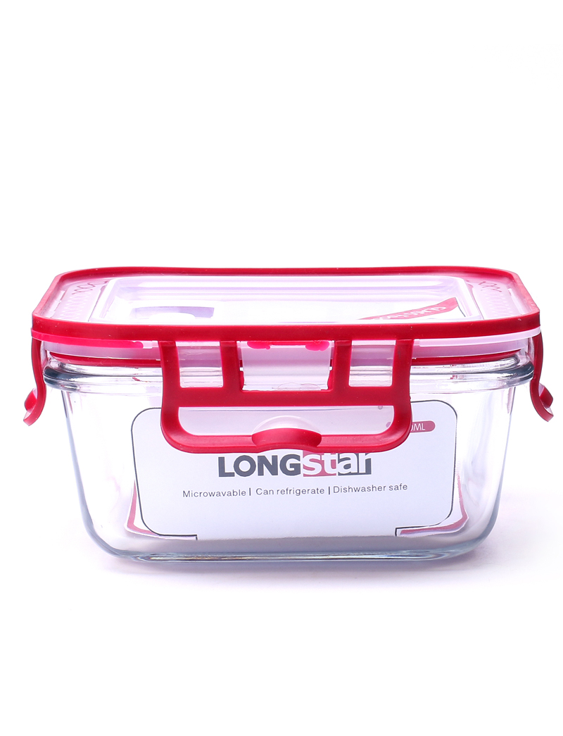 800ml glass square food container