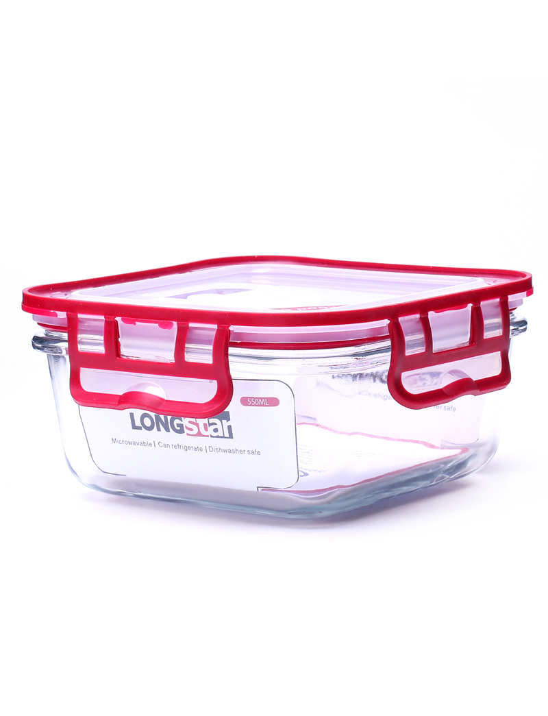 550ml glass square food container