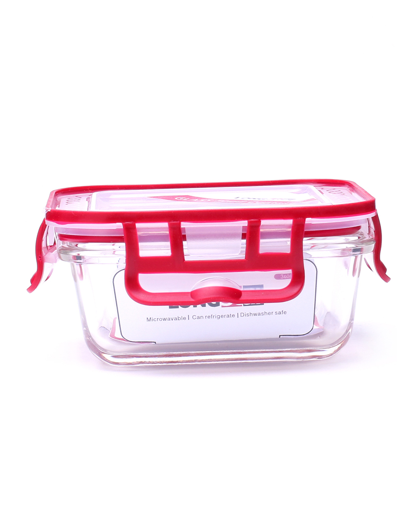 360ml glass square food container