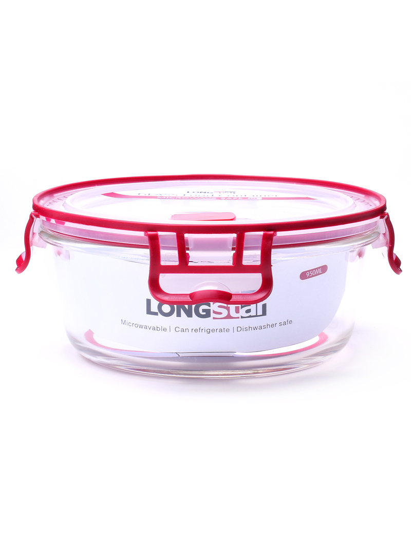 950ml glass round food container