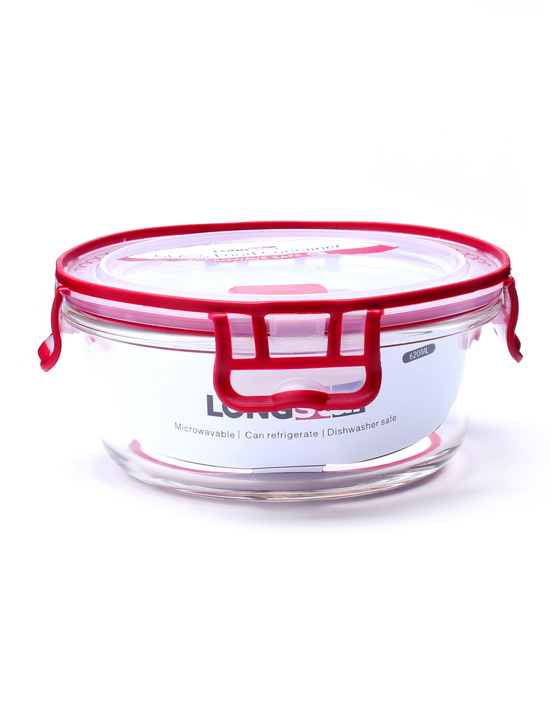 620ml glass round food container