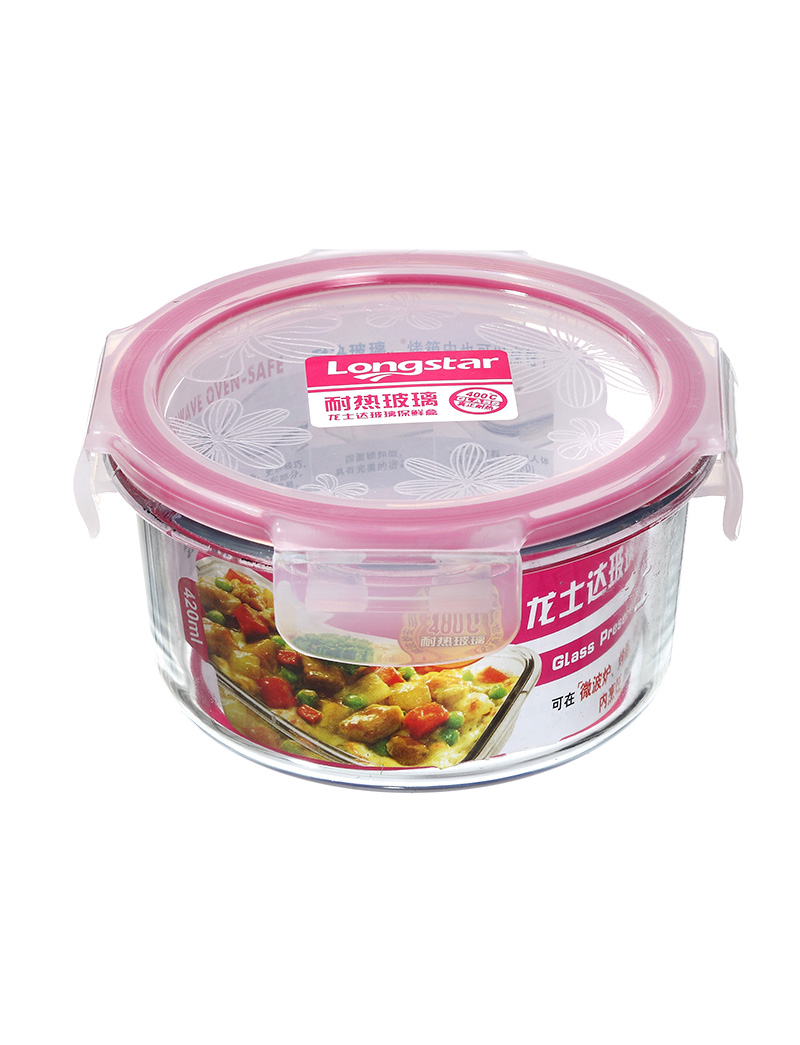 420ml glass round food container